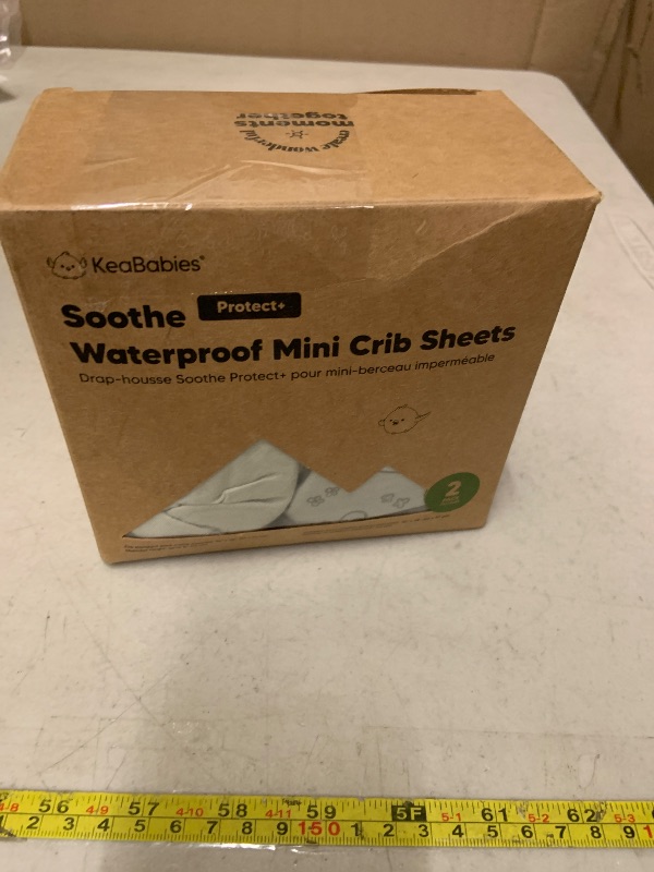 Photo 1 of 2 Pack and Play Sheets, Waterproof Mini Crib Sheets Fitted - 38x26 Organic Cotton Pack N Play Sheets for Graco Pack and Play Mattress, Playard Baby Crib Sheets,Neutral for Boy,Girl,Toddler(Pine Grove)