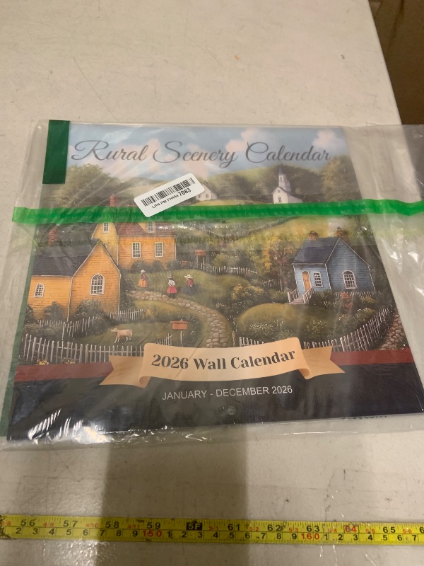 Photo 1 of 2026 Wall Calendar - 2026 Calendar from January - December 2026, 12" x 24" (Open), Rural Landscape Calendar 2026 with Hanging Hole for Home & Office