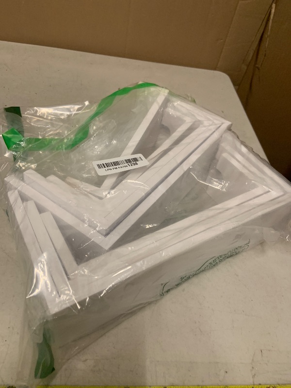 Photo 1 of 2 Set Large White Wooden Tiered Riser Display Stands for Vendor Events,Stackable Wooden Cupcake Stand,Farmhouse Decor Wood Dessert Table Display Set,Vendor Booth Display Items,Food Display Risers for Party?12-11.2-10.4-9.6IN?