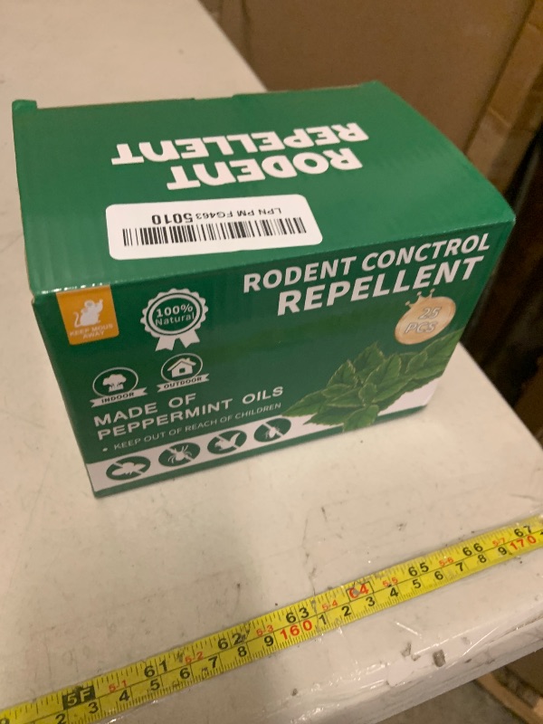 Photo 1 of 25 packetsMouse & Rat Repellent Pouches Peppermint Oil Mice Repellent - Rodent Deterrent Bags for Indoor/Outdoor Use, Home Garage Car RV Boat Cabin Protection (25 Pack)