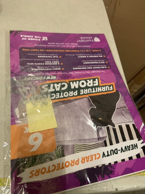 Photo 1 of 6 Pack Cat Scratch Furniture Protector Sheets – Clear Couch & Sofa Guard from Cat Claws – Easy Apply, Removable, with Twist Pins (3 XL + 3 Large)