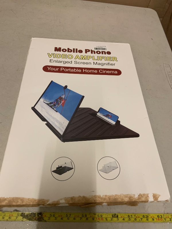 Photo 1 of 20" Screen Magnifier for Cell Phone, Mobile Phone 3D HD Magnifying Projector Screen Enlarger for Movies, Videos and Gaming, Foldable Phone Stand with Screen Amplifier,Compatible with All Phones