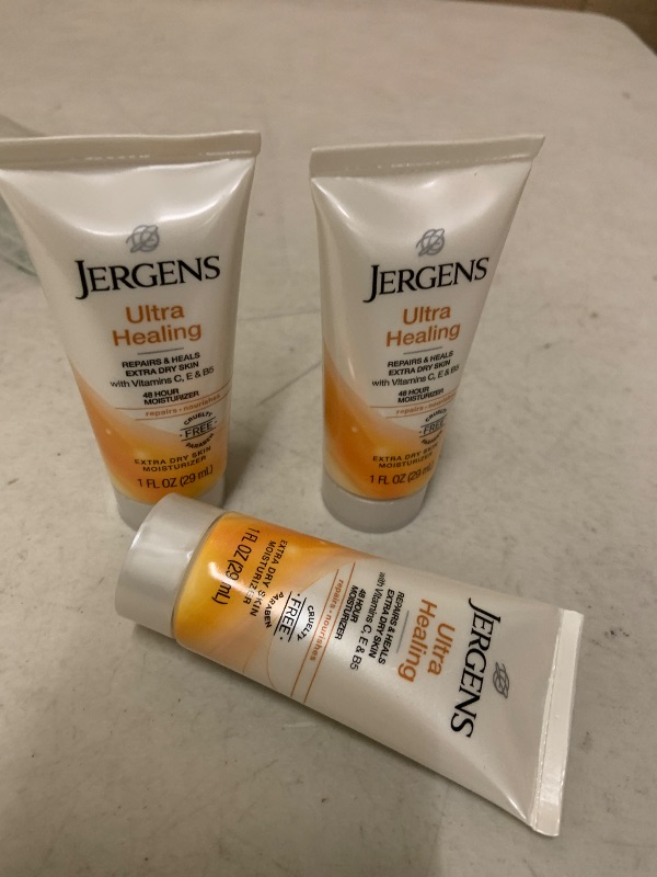 View 1 of 3pack travel size Jergens Ultra Healing Hand and Body Lotion - 1 fl oz -