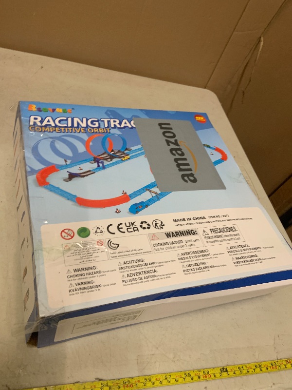 Photo 1 of ?Slot Car Race Track Sets with 360° Thrill Loops & 4 High-Speed Cars, 64 Pcs Large Flexible Racing Track for Kids Ages 3-5 4-8 8-12, Race Car Toys Gift for Boys Girls Birthday Christmas