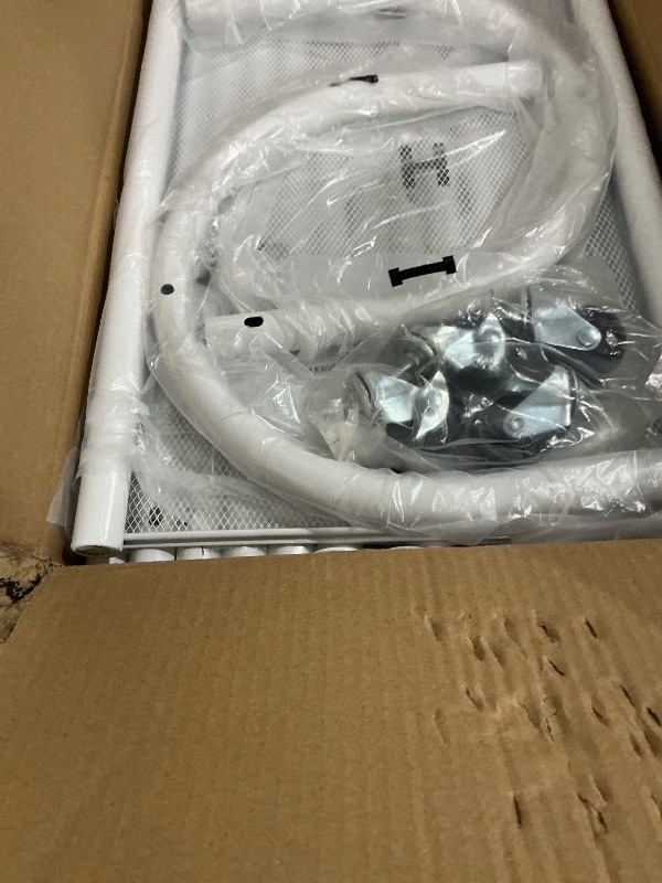 Photo 1 of **MISSING SCREWS**Kaitiemoo Heavy Duty Clothing Rack with Wheels,Modern Garment Rack with 3 Metal Shelves, 71.8Inches Display Rack for Hanging Clothes, Hanging Rod for Small Spaces,White