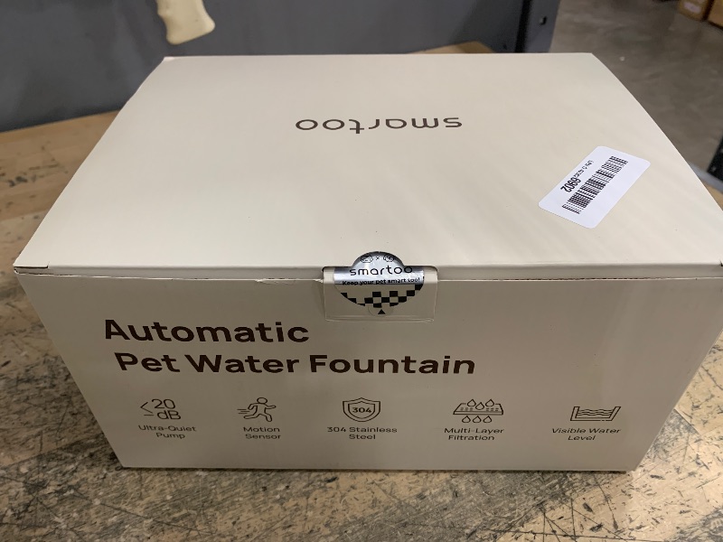 Photo 1 of **FOR PARTS ONLY/ NON-FUNCTIONAL** Smartoo Wireless Cat Water Fountain Stainless Steel, 152oz/4.5L Cat Fountain Battery Operated, Cordless Pet Water Fountain for Cats & Dogs with Motion Sensor, Ultra Quiet Pump, 6 Filters