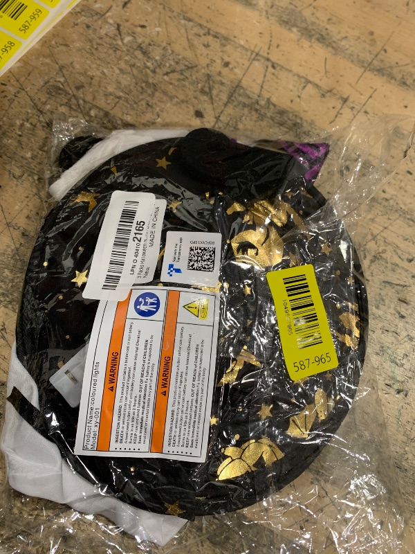 Photo 1 of 3 Packs Halloween Hanging Ghosts Decorations Outdoor Indoor, Spooky Glowing Ghost Witch Hat Striped Stockings High Heels String Lights 3 Modes Patio Yard Front Porch Tree Party(Contains 18 Batteries)