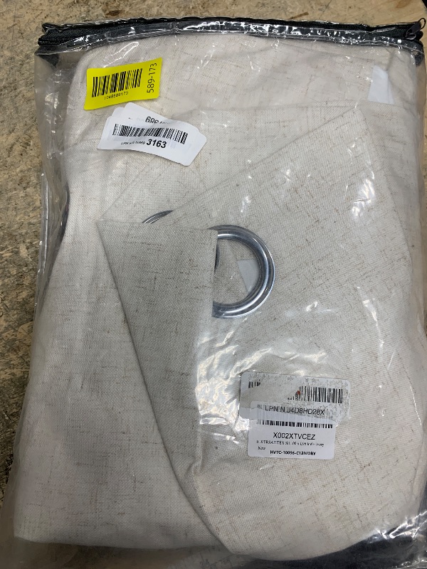 Photo 1 of **PARTIAL SET/ONLY 1** H.VERSAILTEX Sliding Door Curtains, Linen 100% Blackout Curtains Durable Thick Textured Linen Look Patio Door Curtain Anti Rust Grommet Extra Wide Window Drapes, W100 x L96 inch- Ivory