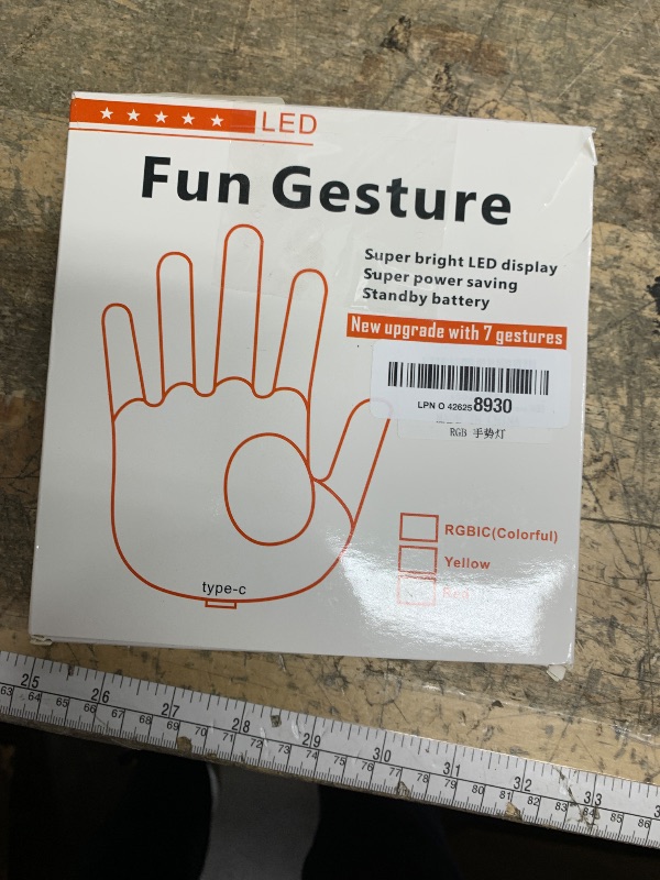 Photo 1 of **POSSIBLY FOR PARTS/ UNTESTED *** Goodream RGB LED Glow Hand Gesture Light for Car Truck Remote Control Rear Window Sign Light Up 7 Finger Gestures Funny Accessories Gifts for Men or Women