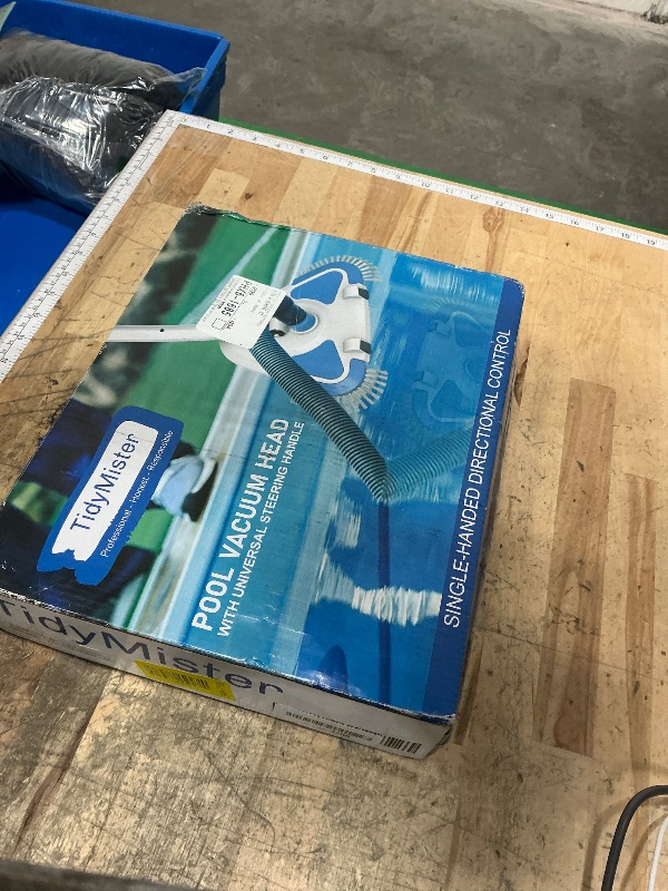 Photo 1 of 2025 Enhanced TidyMister Pool Vacuum Head with Wheels,Steering Handle Swimming Pool Vac with Side Brush & Rotatable Hose Adapter(Safe for Vinyl Liner) for Inground & Above Ground Pools - Triangle