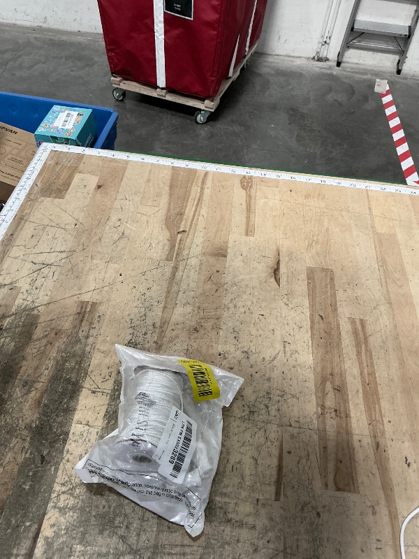 Photo 1 of 1.8 mm White Braided Lift Shade Cord 55 Yards/Roll with 4 Pieces White Wood Pendant for Aluminum Blind Shade