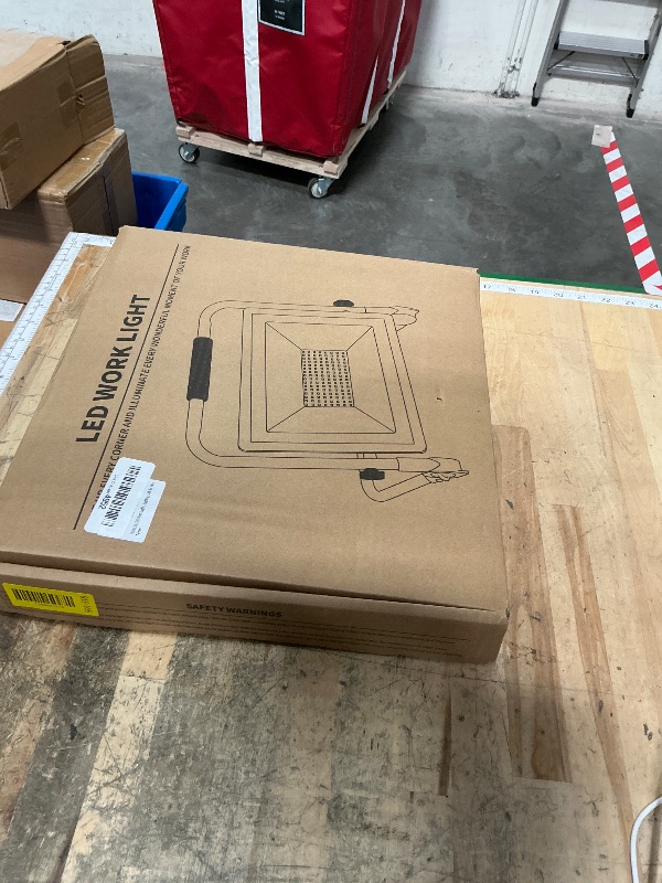 Photo 1 of 12000LM LED Work Light 128LEDs Portable Flood Light with 16.4FT Cord&Individual Switch& Stand, 6500K IP66 Waterproof for Indoor/Outdoor Job Sites, Workshops, Garages & Construction Lighting