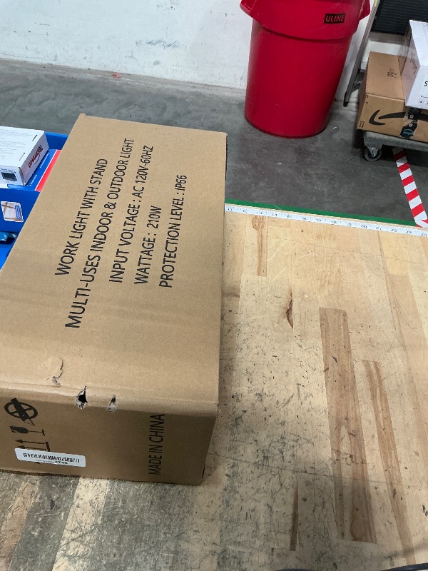 Photo 1 of 21000Lumen LED Work Lights with Stand - 3 Head Portable Work Light on Stand - IP66 Waterproof Tripod Worklights for Outdoor Indoor Job Site Workshop Garage Construction Site Lighting