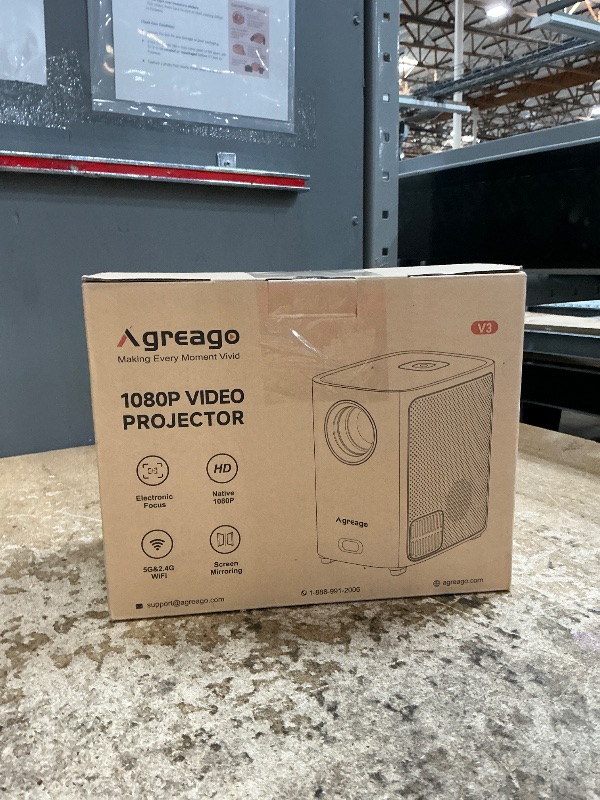 Photo 1 of [Electric Focus] Projector with WiFi and Bluetooth, Native 1080P 15,000 Lumens 4K Supported, Agreago Outdoor Movie Projector for Home Theater UP to 300", for iOS/Android/TV Stick/HDMI/USB