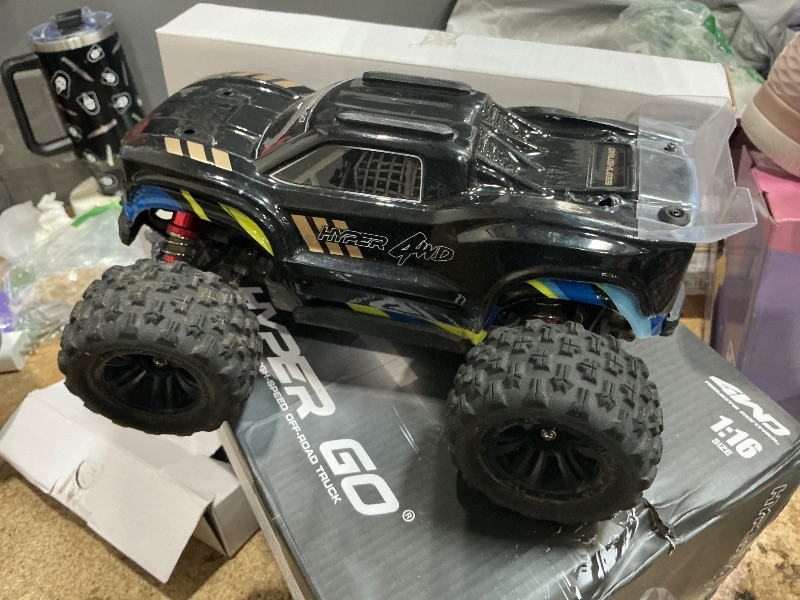 Photo 1 of *UNABLE TO FULLY TEST** HYPER GO H16BM 1/16 RTR Brushless High Speed Electric 4X4 Off-Road Fast RC Car, Max 42mph, RC Truck, Remote Control, 2 Lipo Batteries for Adult, Compatible with 3S Lipo