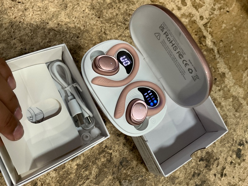 Photo 1 of *POWERS ON** Wireless Earbuds Sport, Bluetooth 5.4 Headphones with Earhook, 2025 Hi-Fi Stereo Over Ear Buds, 50H Earphones with 4 ENC Noise Canceling Mics, IP7 Waterproof Headset for Running Workout (Android/iOS)