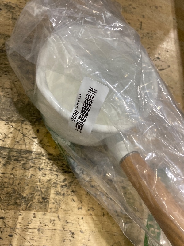 Photo 1 of **HAS PAINT CHIPS ON THE INSIDE OF PAN BOTTOM** Jucoan 1 Quart Enamel Milk Pan with Dual Pour Spout, Small Enamel on Steel Saucepan Milk Pot Butter Warmer with Wooden Handle, Stove Top Soup Simmer Pot for Home Kitchen Cooking Heating Boiling