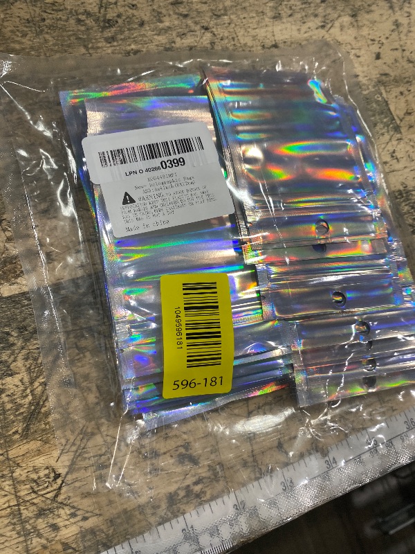 Photo 1 of 100Pcs Holographic Packaging Bags, 3x4 inch Resealable Foil Pouch Mylar Sample Bag Great for Small Business and Party Favor Food Storage……