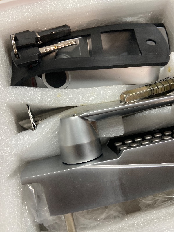 Photo 1 of ANNFUZ Mechanical Entry Keypad Door Handle Lock with Key,Auto-Locking Push Button Code Door Knob Lock,Single Sided Combination & Interior Hold-open Lever,for Front Gate,Garage,Office,Brushed Nickel