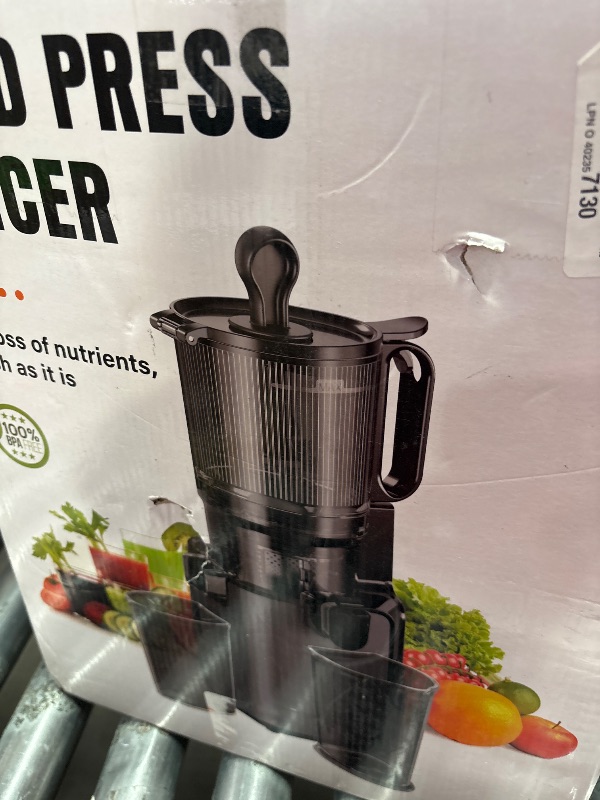 Photo 1 of *****DOES NOT TURN ON  WHEN PLUGGED IN PARTS ONLY ****
Juicer Machines with 5.4" Large Feed Chute, 400W Cold Press Juicer for Whole Vegetables and Fruits, Slow Masticating juicer Easy to Clean Juice Extractor Machine High Juice Yield(Titanium Gray)