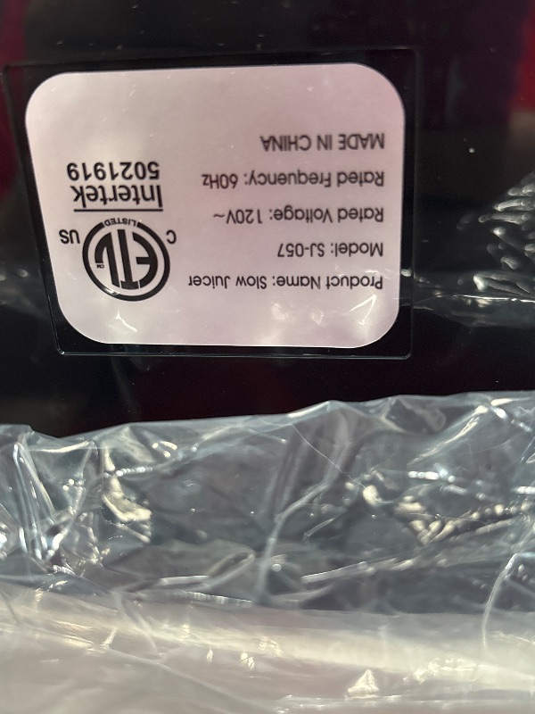Photo 1 of *****DOES NOT TURN ON  WHEN PLUGGED IN PARTS ONLY ****
Juicer Machines with 5.4" Large Feed Chute, 400W Cold Press Juicer for Whole Vegetables and Fruits, Slow Masticating juicer Easy to Clean Juice Extractor Machine High Juice Yield(Titanium Gray)