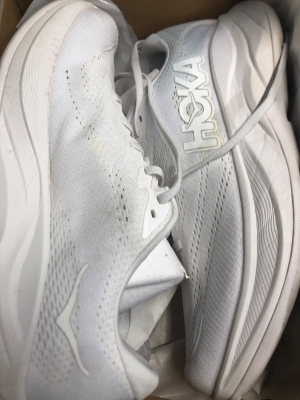 Photo 1 of (used)(please see all images) HOKA Men's Rincon 4 Sneaker, White/White, Size 11.5