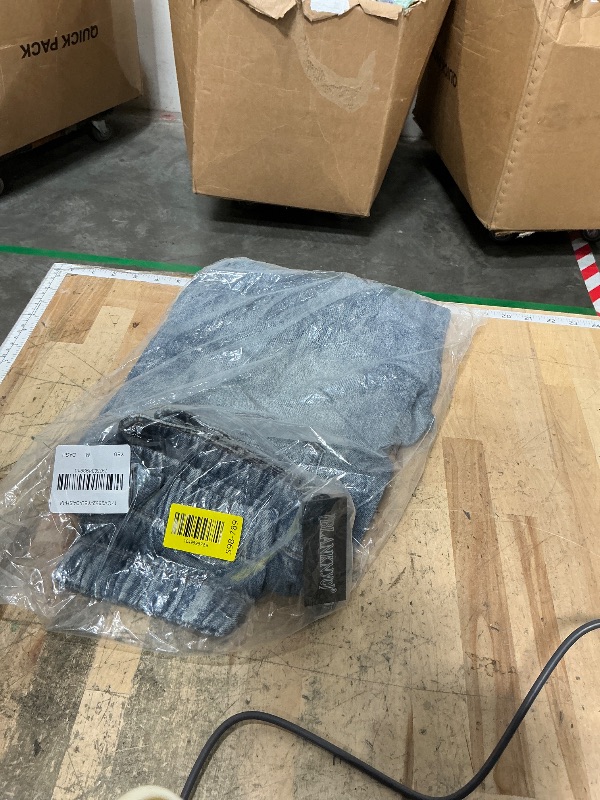 Photo 1 of [BLANKNYC] Womens French Terry Distressed Printed Denim Jogger, Comfortable & Stylish Pants, Yes Please, Medium, Blue