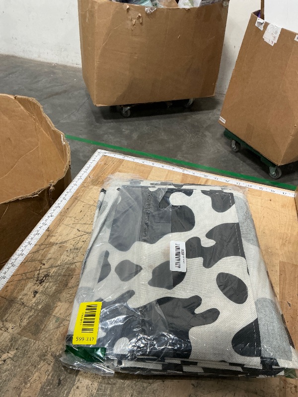 Photo 1 of 10 Pcs Linen Cow Print Table Runner Black and White Farm Cow Print Tablecloth Western Barnyard Cowboy Themed Table Cloths for Birthday Party Decorations Home Kitchen Table Supplies ( 13 x 72 in)