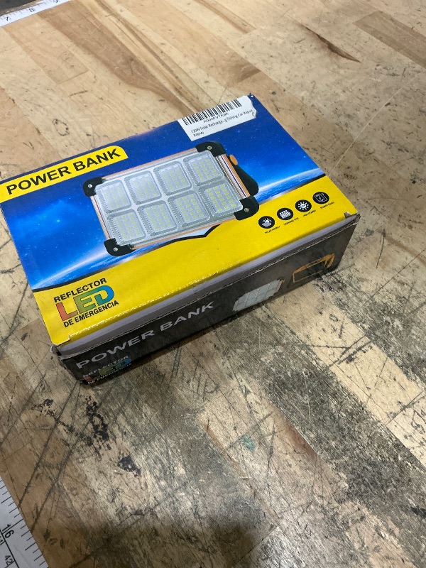 Photo 1 of 120W Solar Rechargeable Work Light, 144 LED 10000LM Portable Flood Light with Stand, IP66 Waterproof 4 Modes LED Job Site Lighting Flashlights for Mechanic Camping Fishing Car Repair