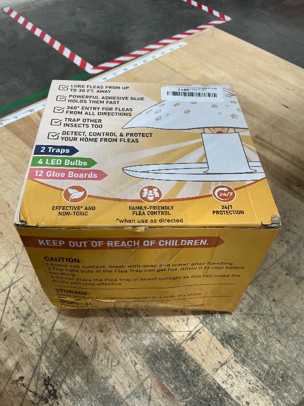 Photo 1 of 2 Packs Flea Traps for Inside Your Home, with 12 Sticky Discs & 4 LED Bulbs & 2 Electric Wires, Friendly to Pets & Children, Indoor Bed Bug Flea Light Trap Pest Control
