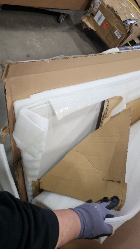 Photo 1 of ***TABLE TOP ONLY***Yonsaeik Dining Table with Marble Sintered Stone White 55" Rectangular Dining Room Table with Metal Legs for 4-6 People, Scratch Resistant & Easy to Clean, Table Only