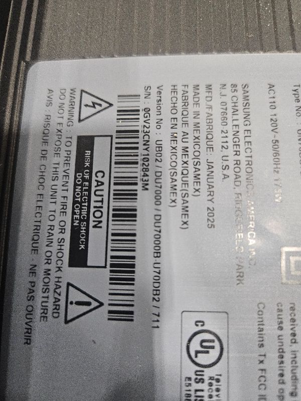 Photo 1 of ** Broken screen, final sale **Samsung 70-Inch Class Crystal UHD 4K DU7200 Series HDR Smart TV w/Object Tracking Sound Lite, PurColor, Motion Xcelerator, Mega Contrast, Q-Symphony (UN70DU7200, 2024 Model)