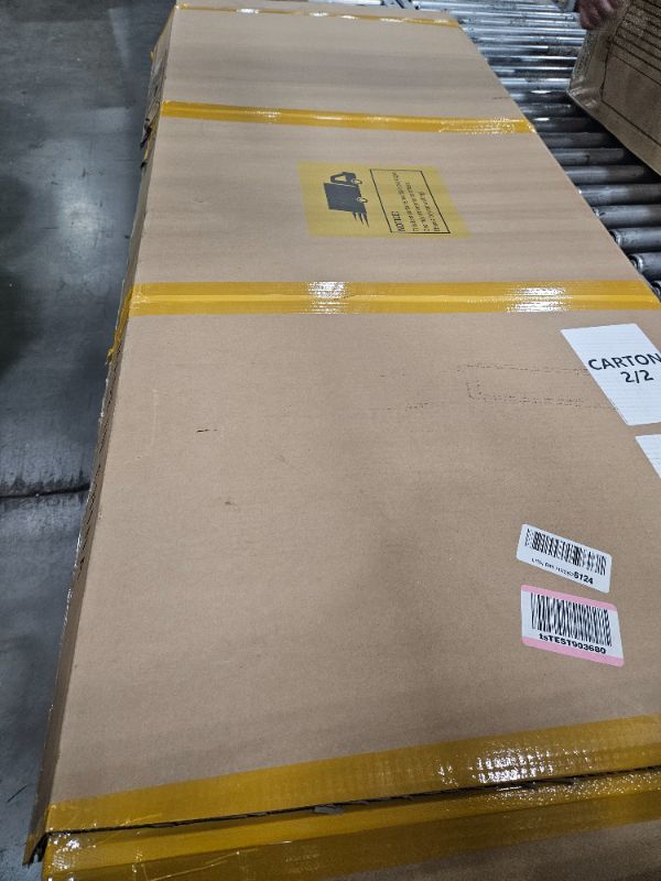 Photo 1 of ** only box #2 is included missing box # 1 **  Outdoor Vertical Storage Shed with 2 Shelves, 49 Cu Ft Waterproof Resin Garden Shed with Floor & Lockable Door, Plastic Tall Tool Cabinet for Garbage Cans, Lawn Equipment, Garden Supplies (Gray)