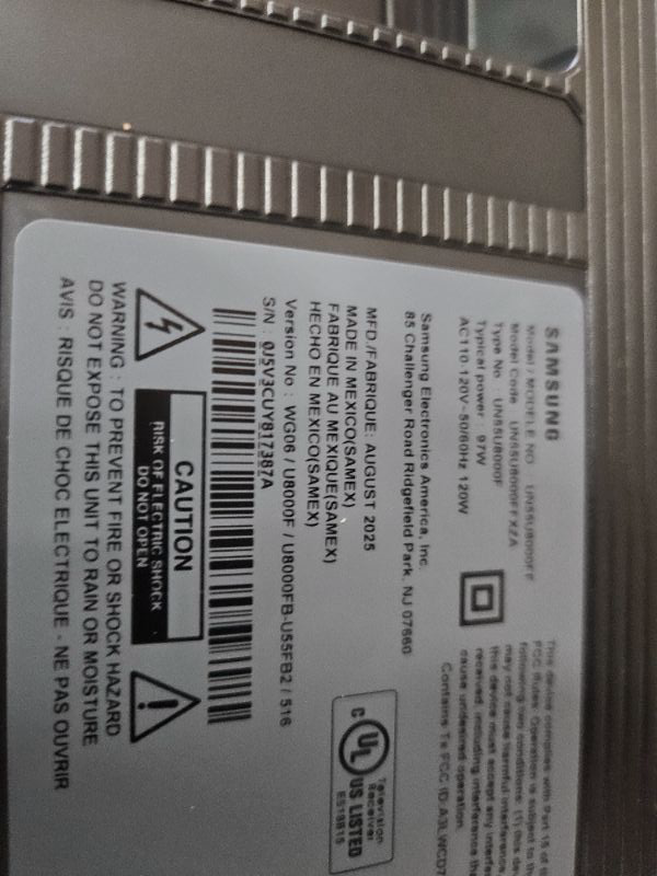 Photo 1 of ** Broken screen, final sale ** Samsung 55-Inch Class Crystal UHD U8000F 4K Smart TV (2025 Model) Endless Free Content, Crystal Processor 4K, MetalStream Design, Knox Security, Compatible with Alexa