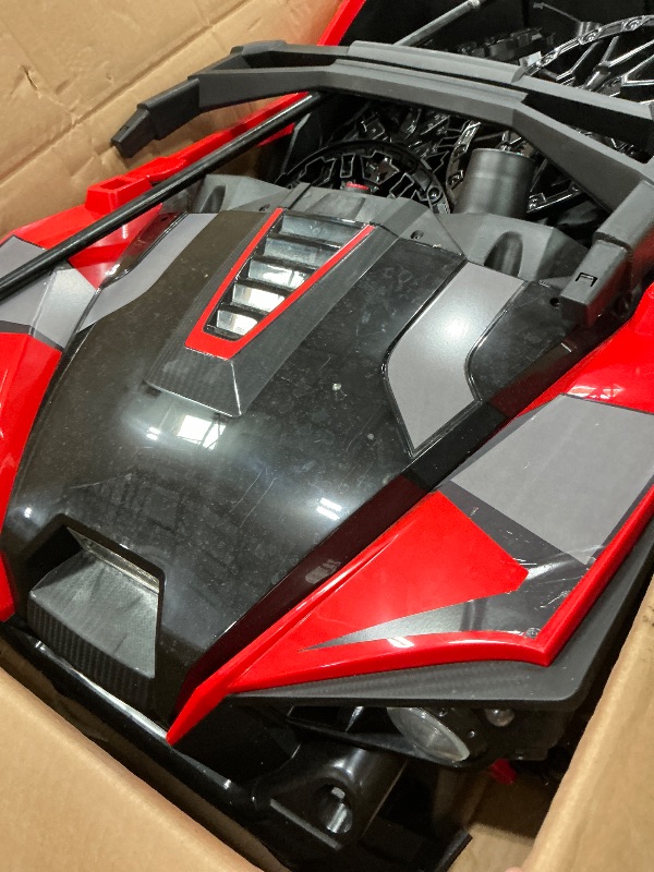 Photo 1 of *UNABLE TO FULLY TEST// MISSING PARTS** 24V 2 Seaters Kids Ride on UTV with Remote Control, 10Ah Battery, 17" Extra Large EVA Wheels & 20.5“ Wide Seat for Big Kids, 4WD Electric Vehicle Car, Full-Metal Suspension,Music,LED Lights, Red