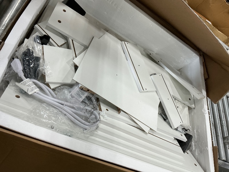 Photo 1 of *MISSING MIRROR** COMHOMA Makeup Vanity Desk with Mirror and Lights, Vanity Table and Chair Set with 5 Drawers and Charging Station, Bedroom Dresser LED Mirror Stepless Dimmable & 3 Color Modes Adjustable, White
