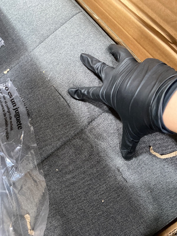 Photo 1 of (see all images) ZINUS Queen Piper Upholstered Platform Bed with Horizontal Paneled Headboard, Wooden Slat Support