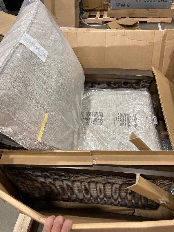 Photo 1 of **1 CHAIR ONLY**Signature Design by Ashley Paradise Trail Outdoor Swivel Upholstered Lounge Chair Set, 2 Count, Beige