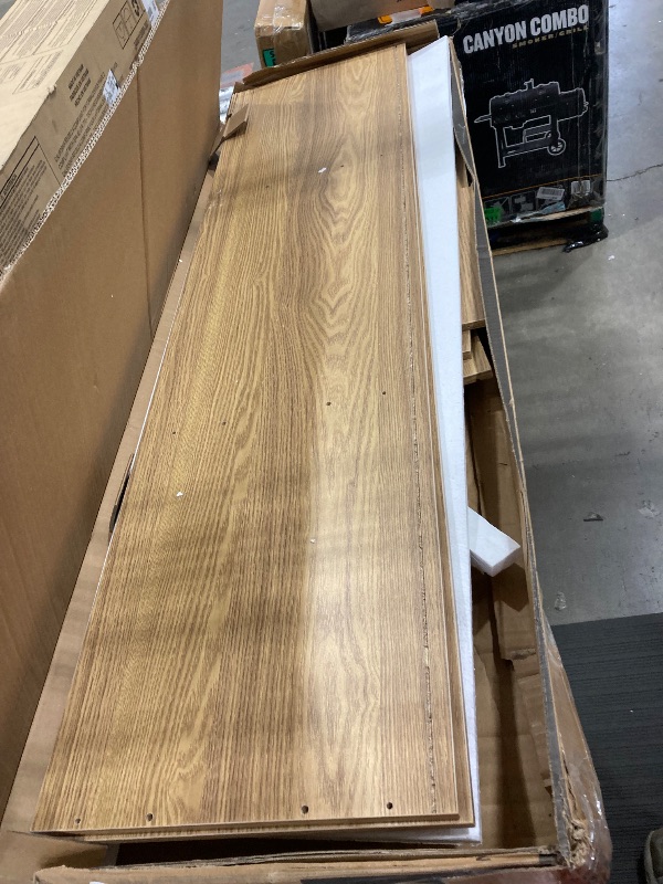 Photo 1 of **************MISSING HARDWARE/SCREWS*****************
SUPERJARE Boho TV Stand for 65 Inch TV, Entertainment Center with Adjustable Shelf, Rattan TV Console with 2 Cabinets, Media Console, Solid Wood Feet, 4 Cord Holes, for Living Room - Natural