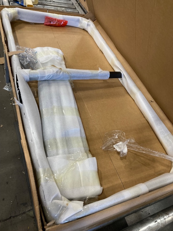 Photo 1 of **THIS BOX CONTAINS TABLE LEGS ONLY **Dining Table, Sintered Stone Kitchen Table, 56" Grey Modern Rectangular Slate Patio Table with Metal Legs, Indoor Outdoor Stone Dining Table for Patio, Backyard, Scratch and Heat Resistant