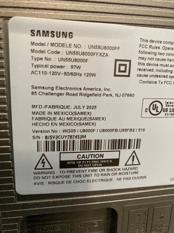 Photo 1 of ***SMASHED SCREEN FINAL SALE**Samsung 55-Inch Class Crystal UHD U8000F 4K Smart TV (2025 Model) Endless Free Content, Crystal Processor 4K, MetalStream Design, Knox Security, Compatible with Alexa