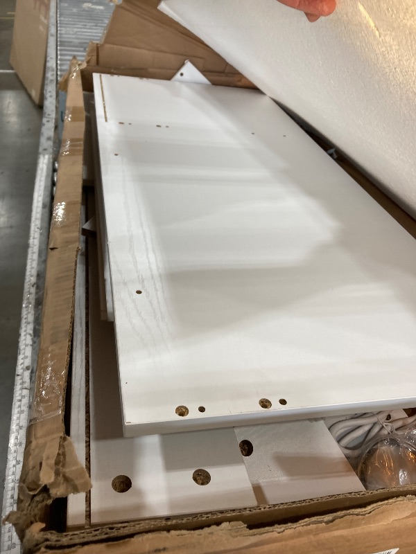 Photo 1 of ***********MINOR DAMAGE/MISSING HARDWARE*******************
ClosetMaid SuiteSymphony Wood Closet Organizer Starter Kit Tower and 3 Hang Rods, Shelves, Adjustable, Fits Spaces 5 – 10 ft. Wide, Pure White, 25"