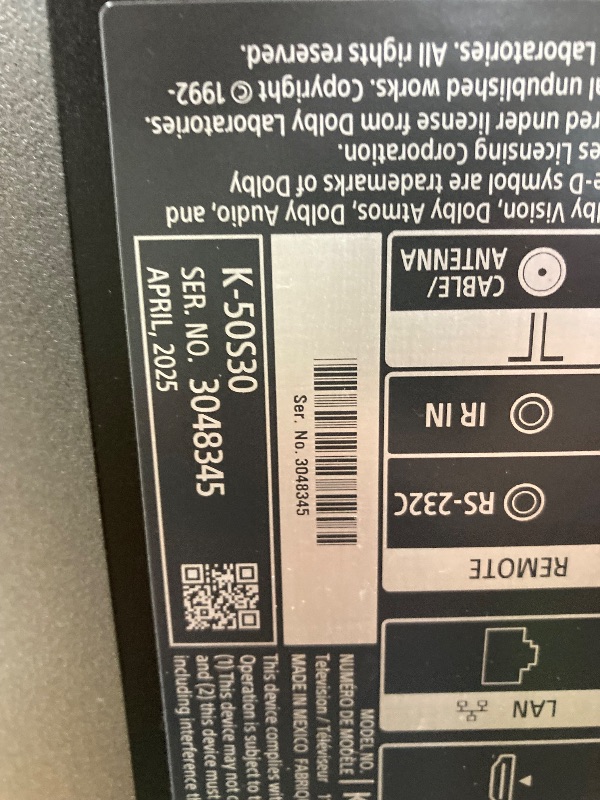 Photo 1 of **SMASHED SCREEN FINAL SALE**Sony 50-Inch Class 4K Ultra HD BRAVIA 3 LED Smart TV with Google TV, Dolby Vision HDR, and Exclusive Features for PlayStation®5 (K-50S30)