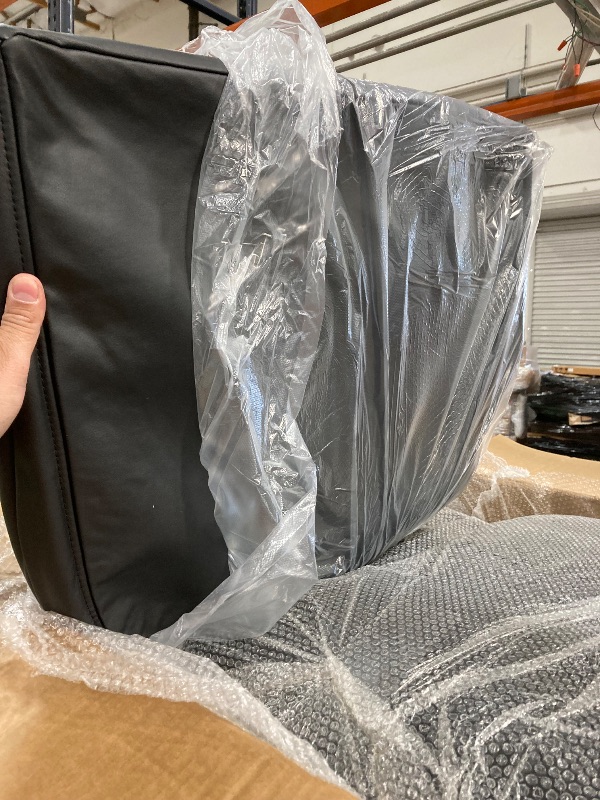 Photo 1 of ***BOX 1 OF 3 ONLY***COMHOMA Living Room Furniture Set,Bonded Leather Loveseat Sofa with Cup Holder Recliner Chair,Black