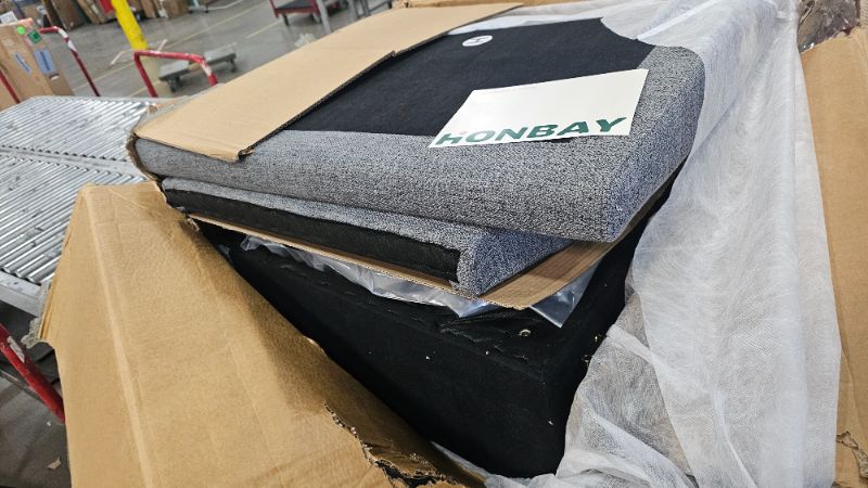 Photo 1 of ***BOX C ONLY/UNKNOWN***HONBAY Sectional Sleeper Sofa with Pull Out Bed, L Shaped Couch with Storage Seat, Modular Sectional Couches for Living Room, Dark Grey