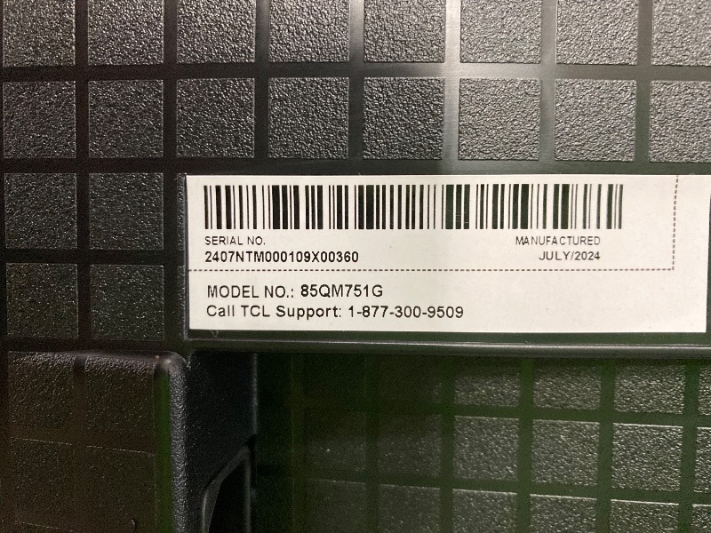 Photo 1 of **SMASHED SCREEN FINAL SALE**TCL 85-Inch QM7 QLED 4K Smart QD-Mini LED TV with Google TV (85QM751G, 2024 Model) Dolby Vision IQ, Dolby Atmos, HDR, Game Accelerator up to 240Hz, Voice Remote, Works with Alexa, Streaming Television