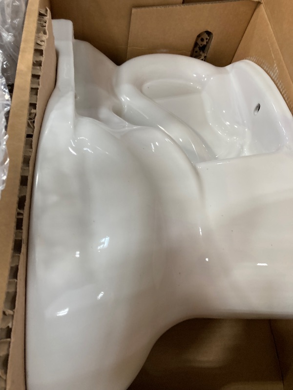 Photo 1 of **TOILET ONLY**American Standard 609CA001.020 Cadet PRO Two-Piece Toilet with Slow-Close Seat and Wax Ring, Elongated Front, Standard Height, White, 1.28 gpf