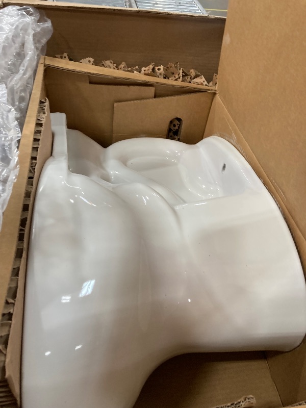 Photo 1 of **TOILET ONLY**American Standard 609CA001.020 Cadet PRO Two-Piece Toilet with Slow-Close Seat and Wax Ring, Elongated Front, Standard Height, White, 1.28 gpf