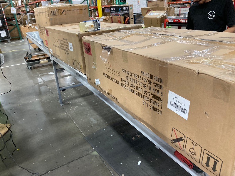 Photo 1 of ****************MISSING HARDWARE/ASSEMBLY PIECES**************************
Shintenchi Sectional Couch, Convertible L Shaped Couch with Storage, Modular Sectional Sofa with Storage Ottoman for Living Room, Apartment, Office, Light Grey