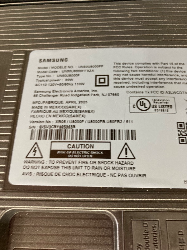 Photo 1 of **SMASHED SCREEN FINAL SALE**Samsung 50-Inch Class Crystal UHD U8000F 4K Smart TV (2025 Model) Endless Free Content, Crystal Processor 4K, MetalStream Design, Knox Security, Alexa Built-in